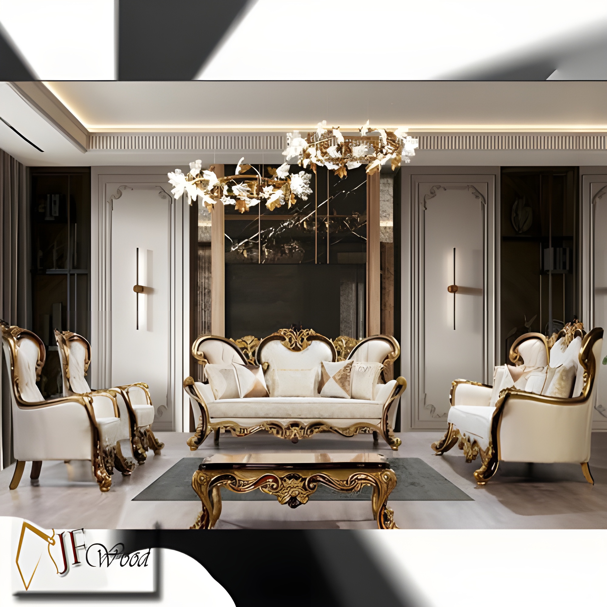 Valencia Luxury Hand Carved Sofa Set